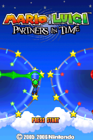 Mario & Luigi: Partners in Time Title Screen